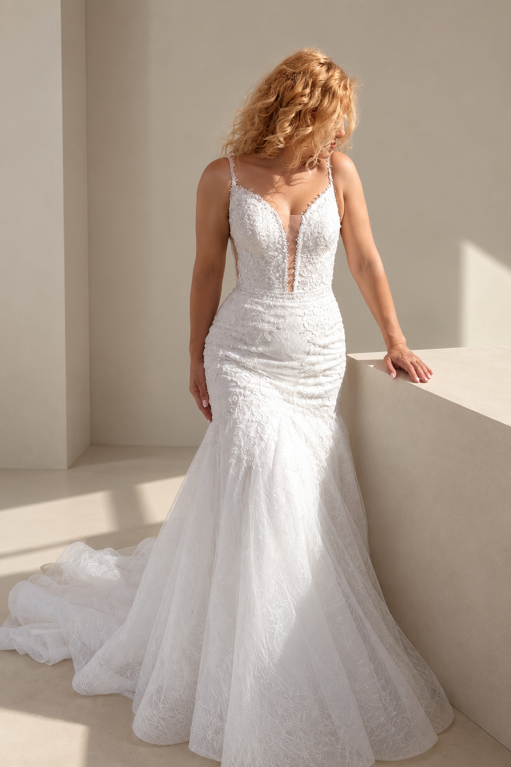 MILA – Dantel İşlemeli Balık Kesim Gelinlik | RENGI BRIDAL